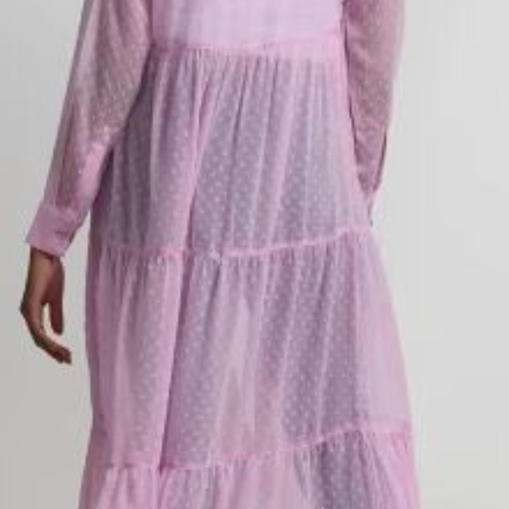 Clip-Dot Button-Front Maxi Blouse - Picture 3 of 4